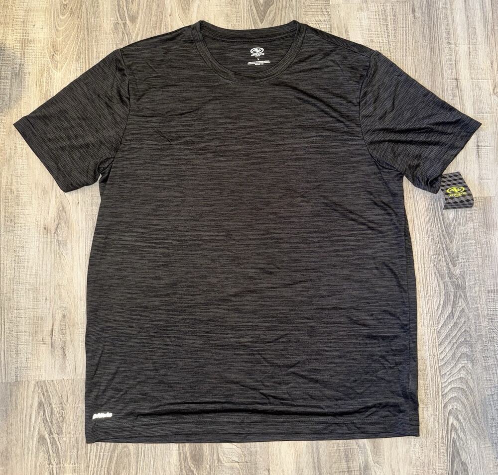 Athletic Works DriWorks Mens Medium Black Heather Performance Shirt NWT